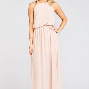 Show Me Your Mumu Heather Halter Maxi Dusty Blush